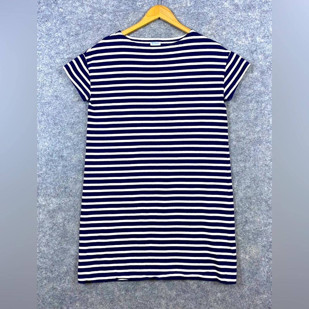 Orcival T-Shirt Dress‎ Size F One Size Navy White Striped France Lagenlook Tunic